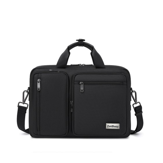 Zenithway Men's Business Laptop Briefcase, Waterproof Oxford Cloth Large Capacity Hand & Shoulder Commuter Bag, Customizable Logo OEM Available