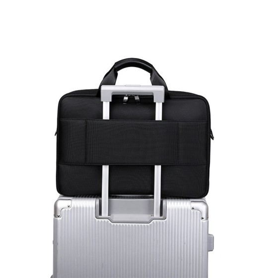 Zenithway Men's Business Briefcase, Black Oxford Cloth Large Capacity Handbag Crossbody Laptop Bag, OEM Custom Logo Available