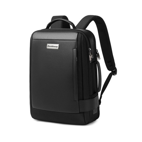 Zenithway Men's Business Backpack, Water Resistant Large Capacity Laptop Bag with USB Charging Port, Travel Luggage Backpack Support Custom Logo OEM