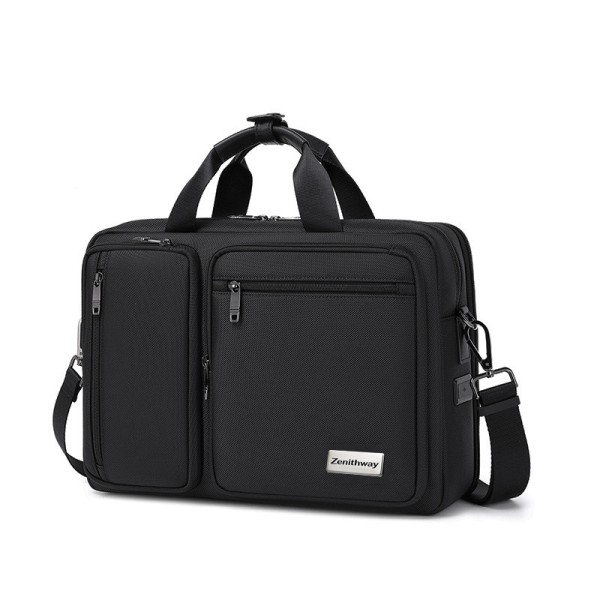 Zenithway Men's Business Laptop Briefcase, Waterproof Oxford Cloth Large Capacity Hand & Shoulder Commuter Bag, Customizable Logo OEM Available